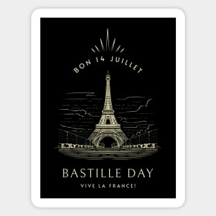 Vintage Eiffel Tower Bastille Day Sticker